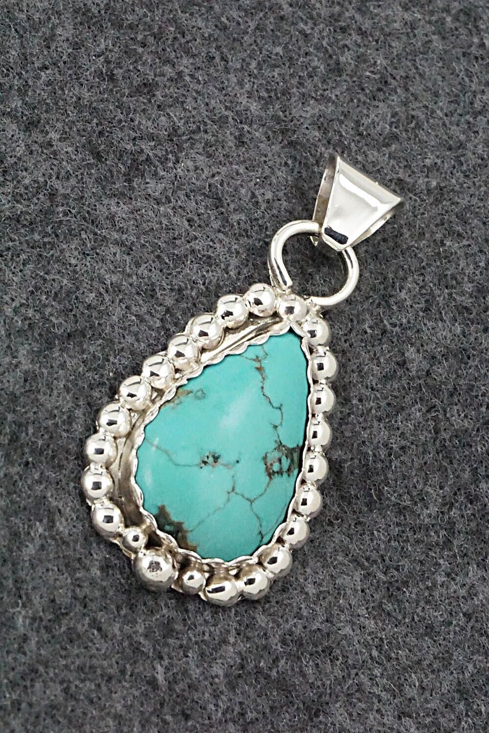 Turquoise & Sterling Silver Pendant - Fredrick Koruh Jr. - Image 4