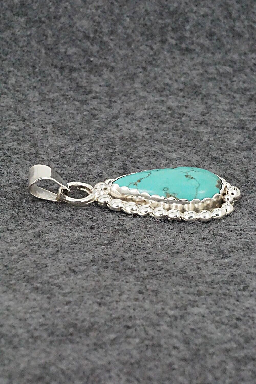 Turquoise & Sterling Silver Pendant - Fredrick Koruh Jr. - Image 5