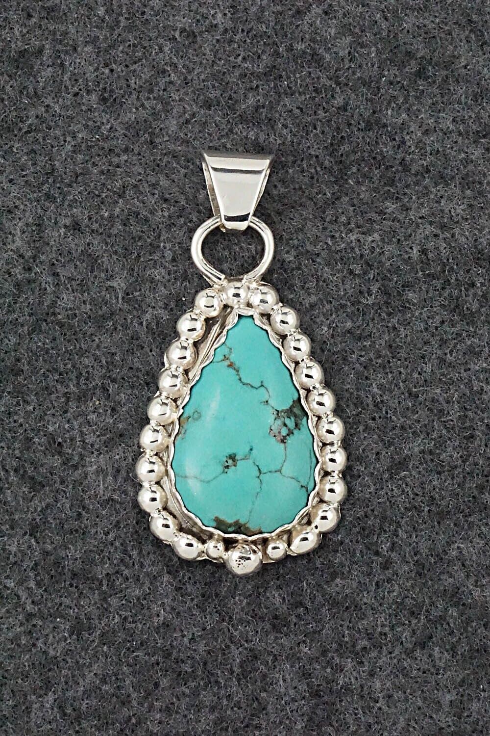 Turquoise & Sterling Silver Pendant - Fredrick Koruh Jr. - Image 7