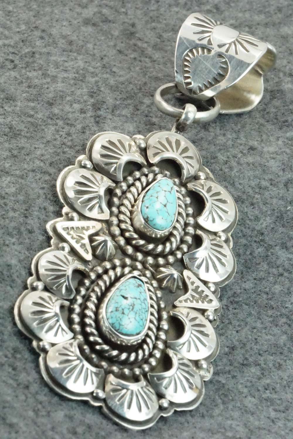 Turquoise & Sterling Silver Pendant - James Lee Jr - Image 3