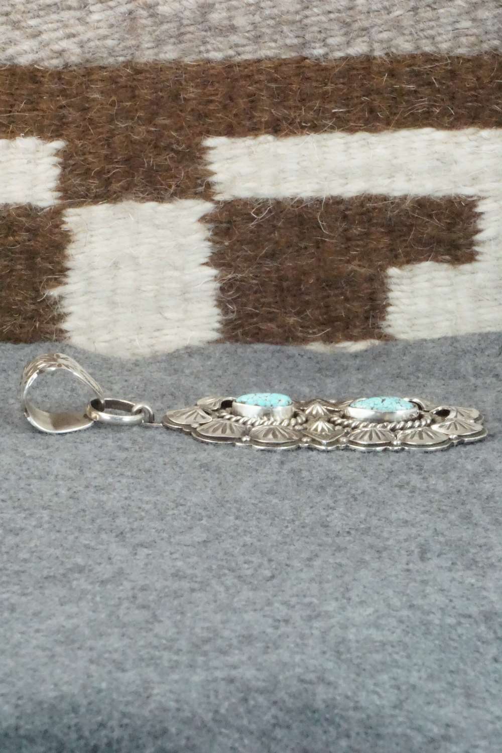 Turquoise & Sterling Silver Pendant - James Lee Jr - Image 8