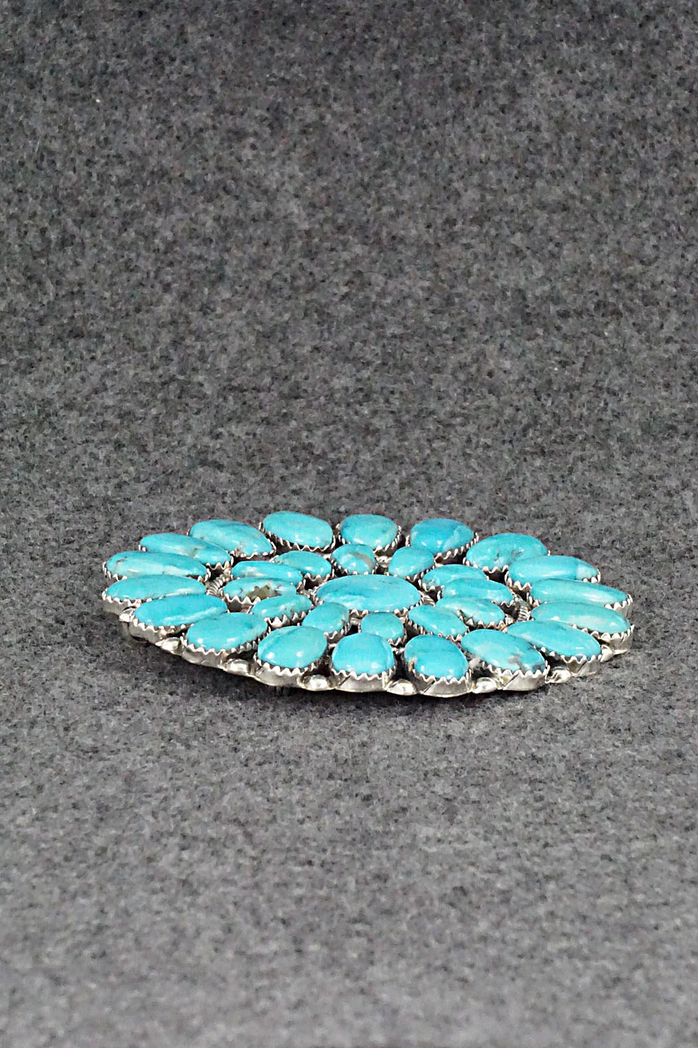 Turquoise & Sterling Silver Pendant / Pin - Jesse Williams - Image 4