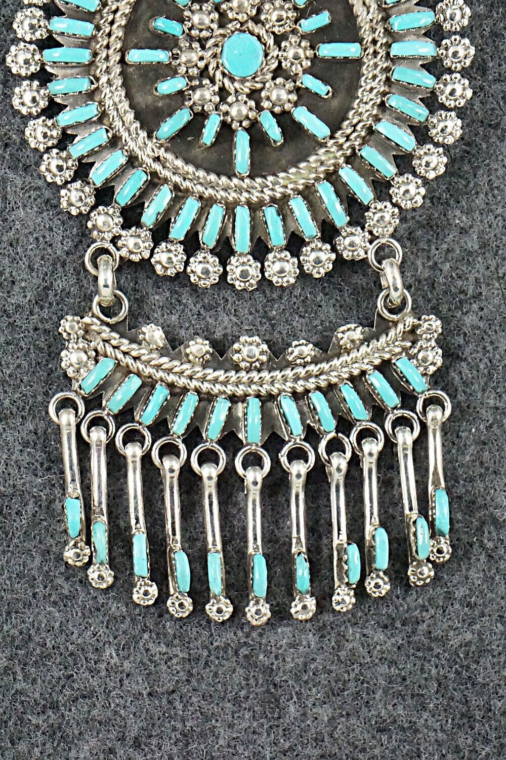 Turquoise & Sterling Silver Pendant/Pin - Keith Leekity - Image 3