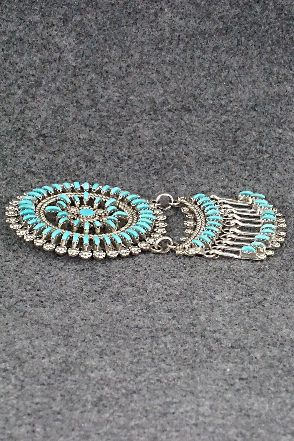 Turquoise & Sterling Silver Pendant/Pin - Keith Leekity - Image 9