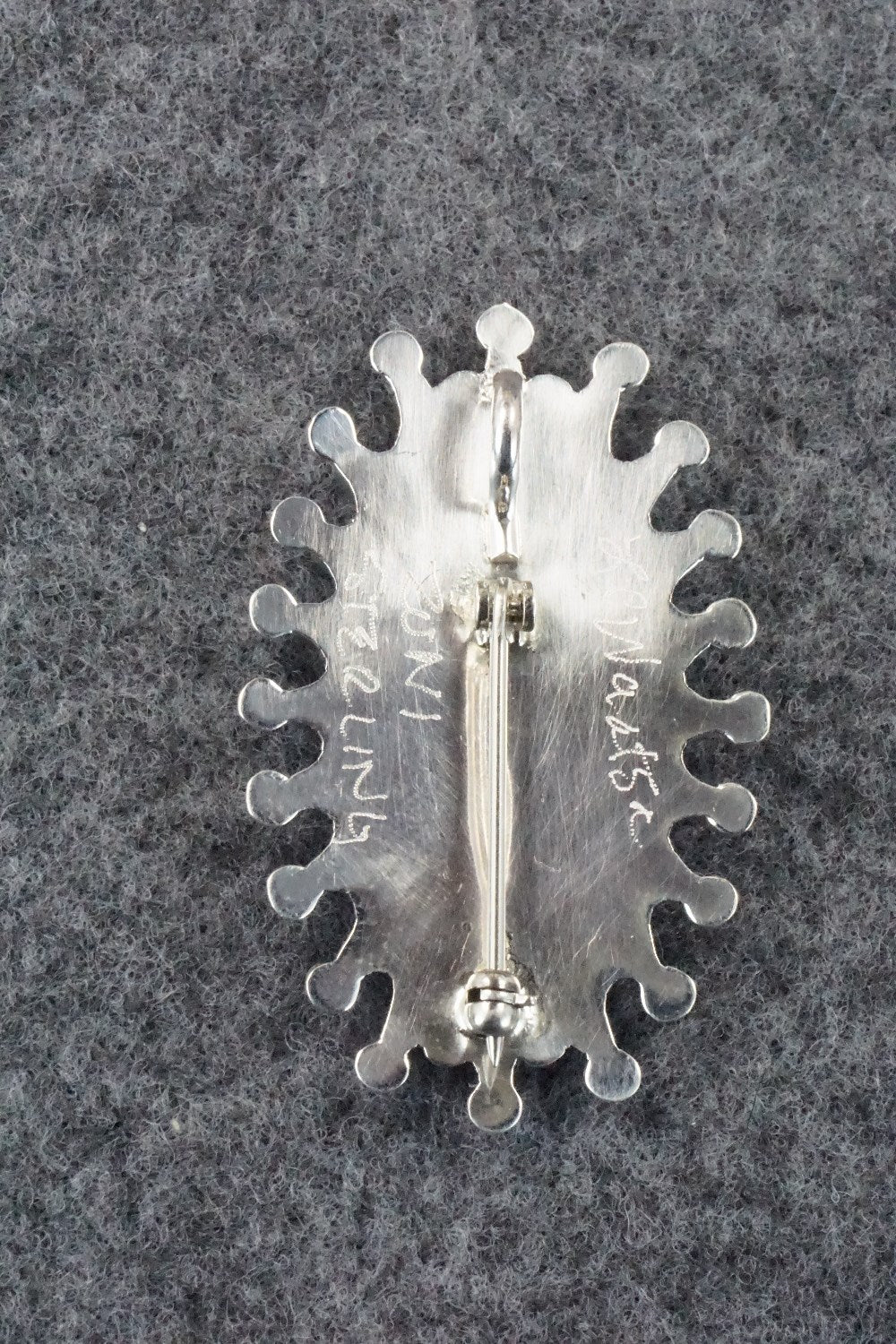 Turquoise & Sterling Silver Pendant/ Pin - Lance Waatsa - Image 5