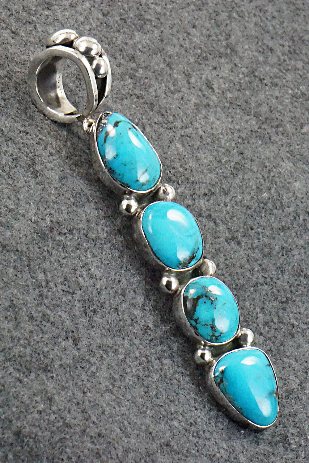 Turquoise & Sterling Silver Pendant - Rick Martinez - Image 4