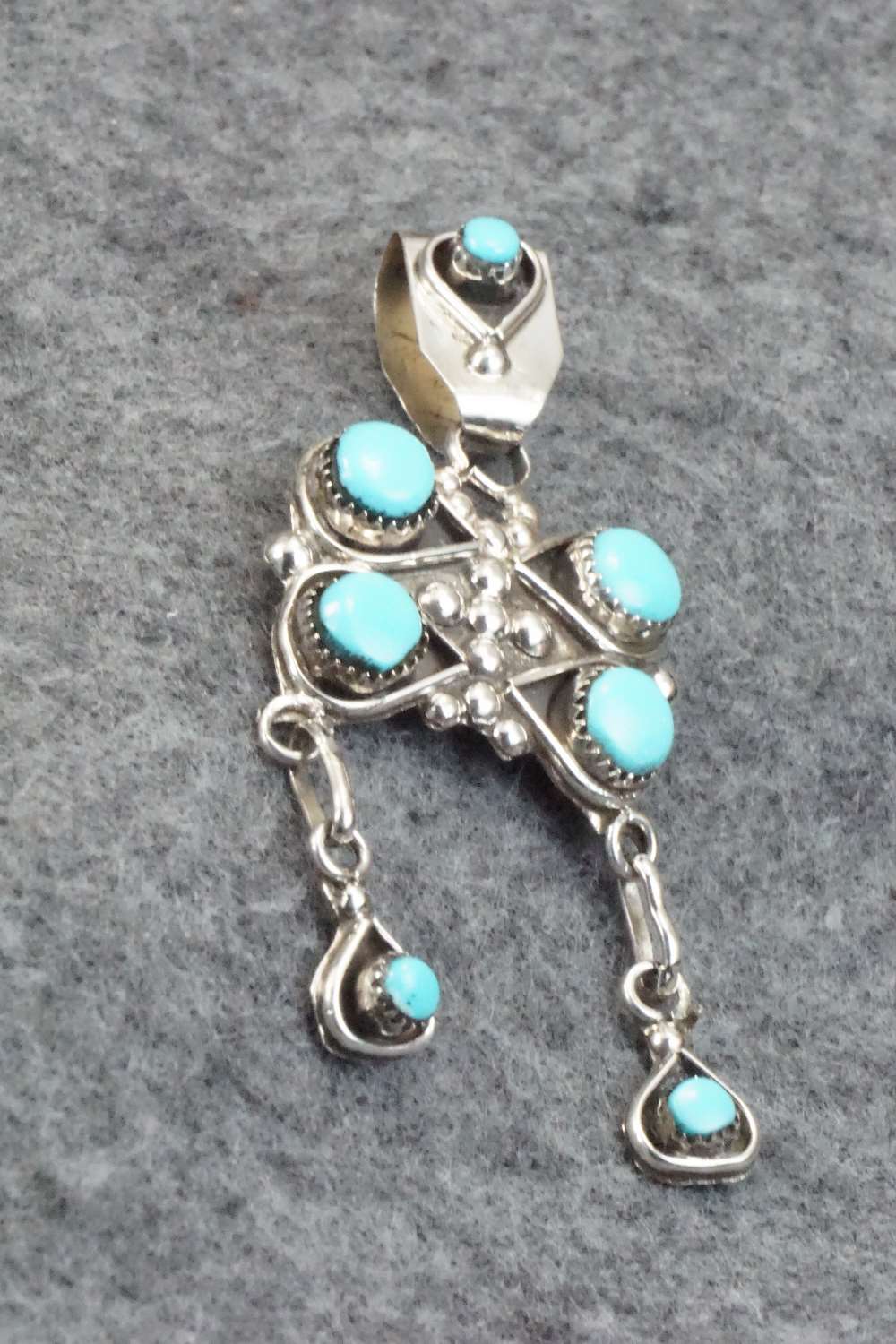 Turquoise & Sterling Silver Pendant - Verdi Booqua - Image 3
