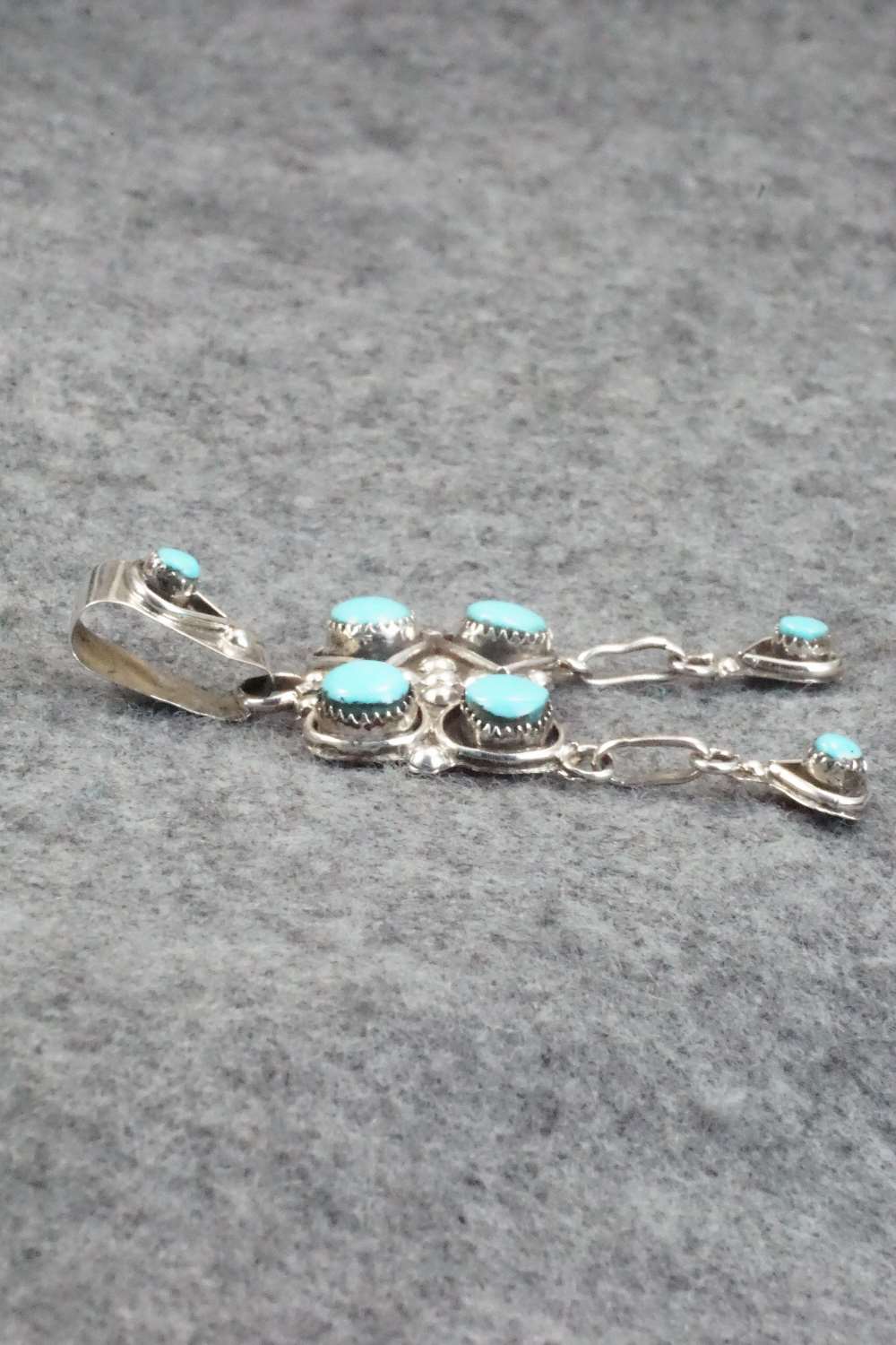 Turquoise & Sterling Silver Pendant - Verdi Booqua - Image 4