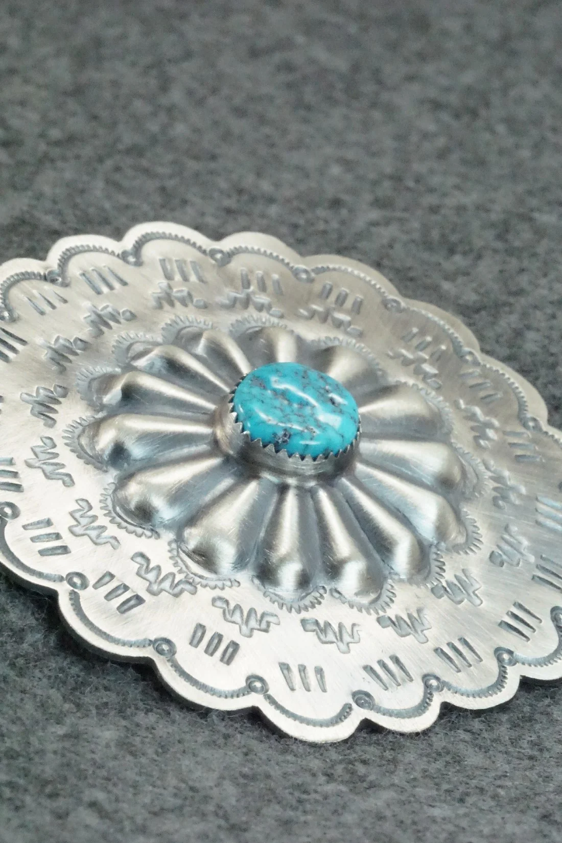 Turquoise & Sterling Silver Pin - Dale Morgan - Image 4