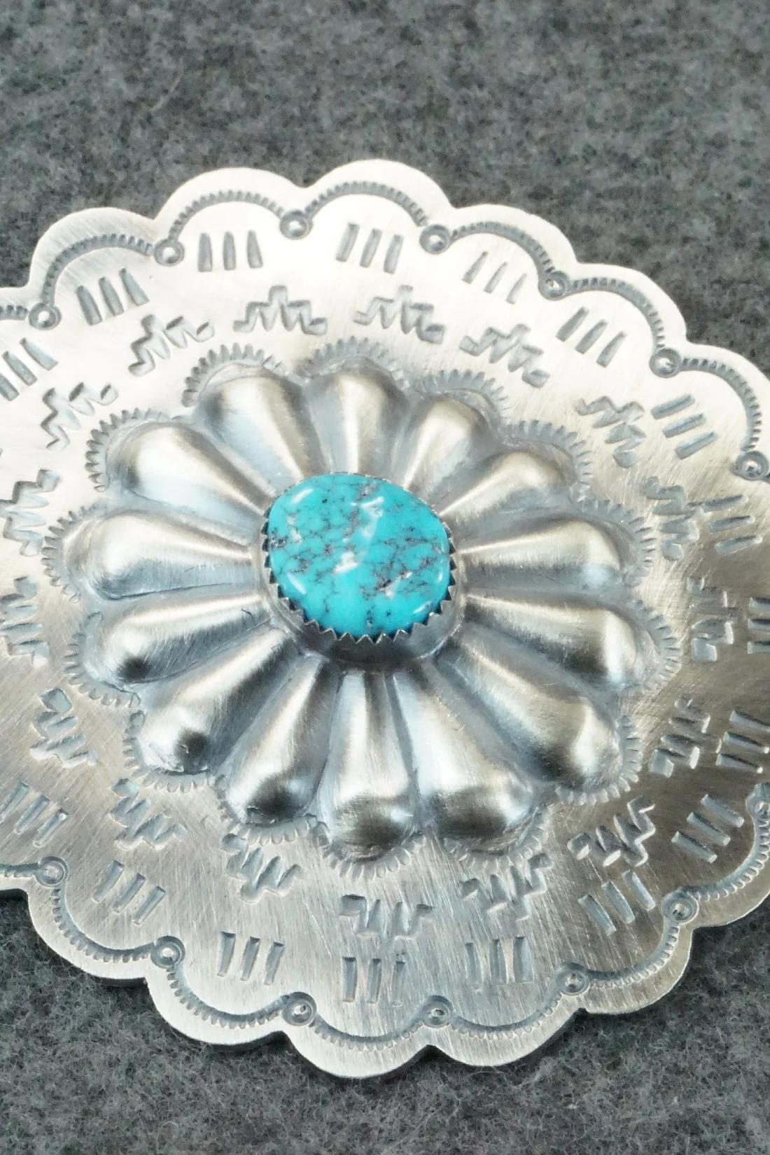 Turquoise & Sterling Silver Pin - Dale Morgan - Image 5