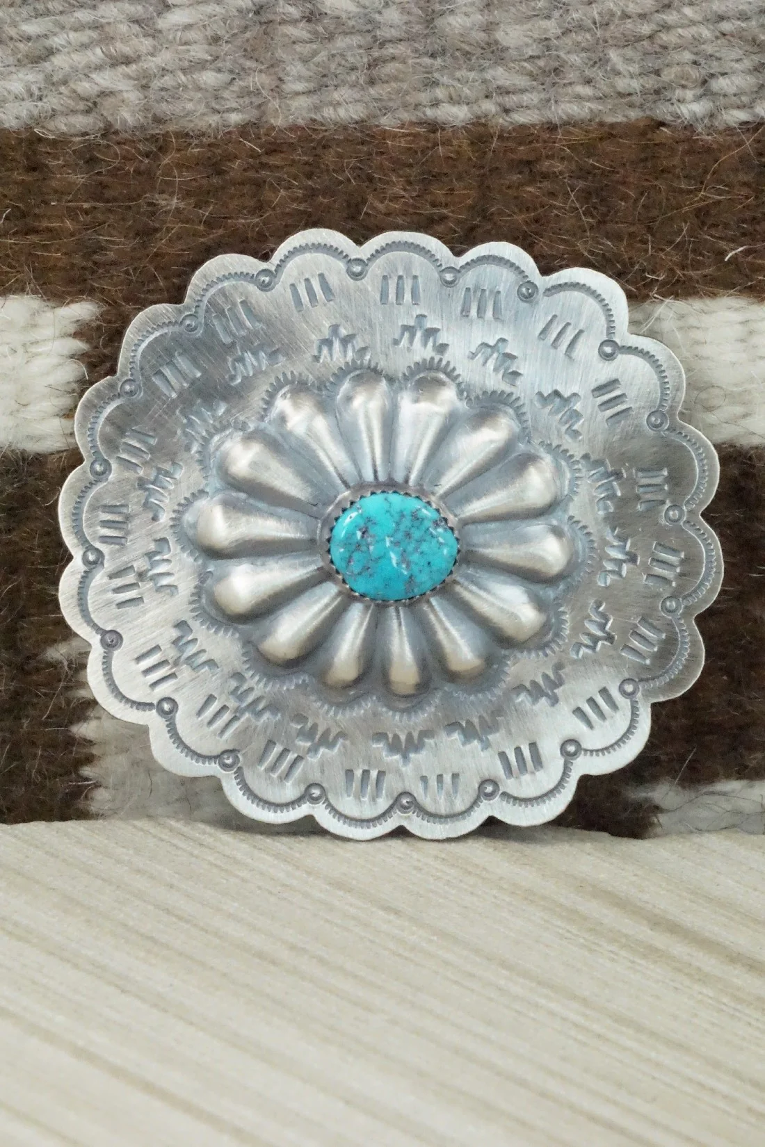 Turquoise & Sterling Silver Pin - Dale Morgan - Image 9