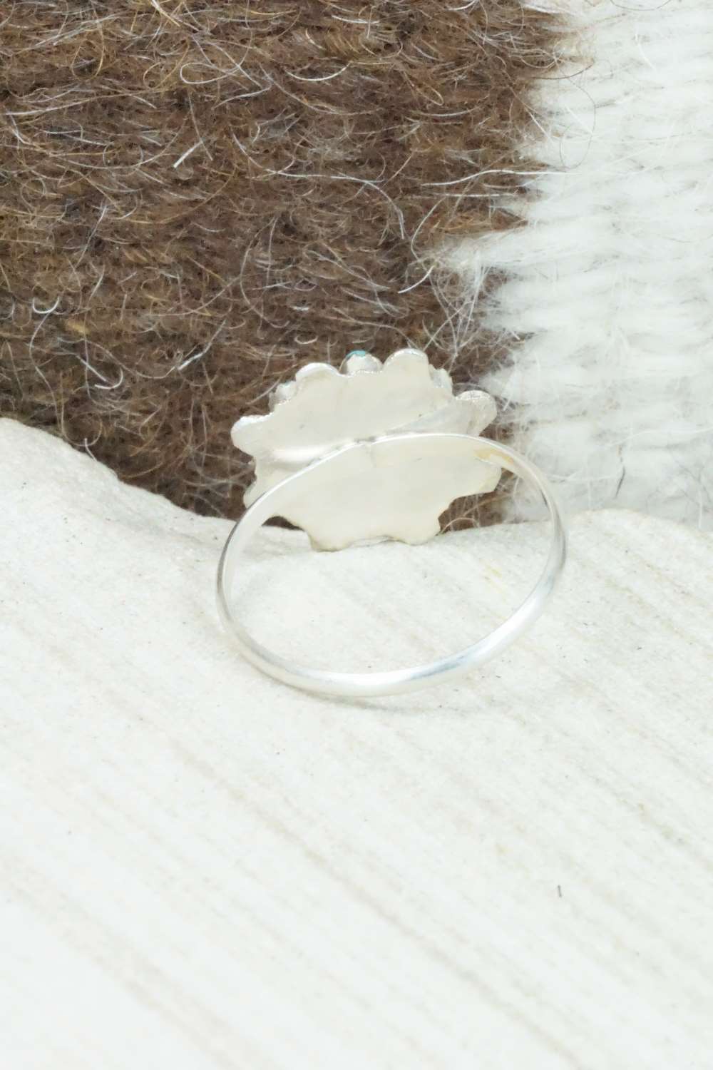 Turquoise & Sterling Silver Ring - David Leekity - Size 8.75 - Image 6