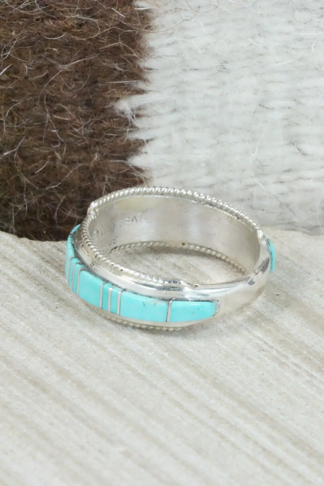 Turquoise & Sterling Silver Ring - Deirdre Luna Panteah - Size 14.75 - Image 3
