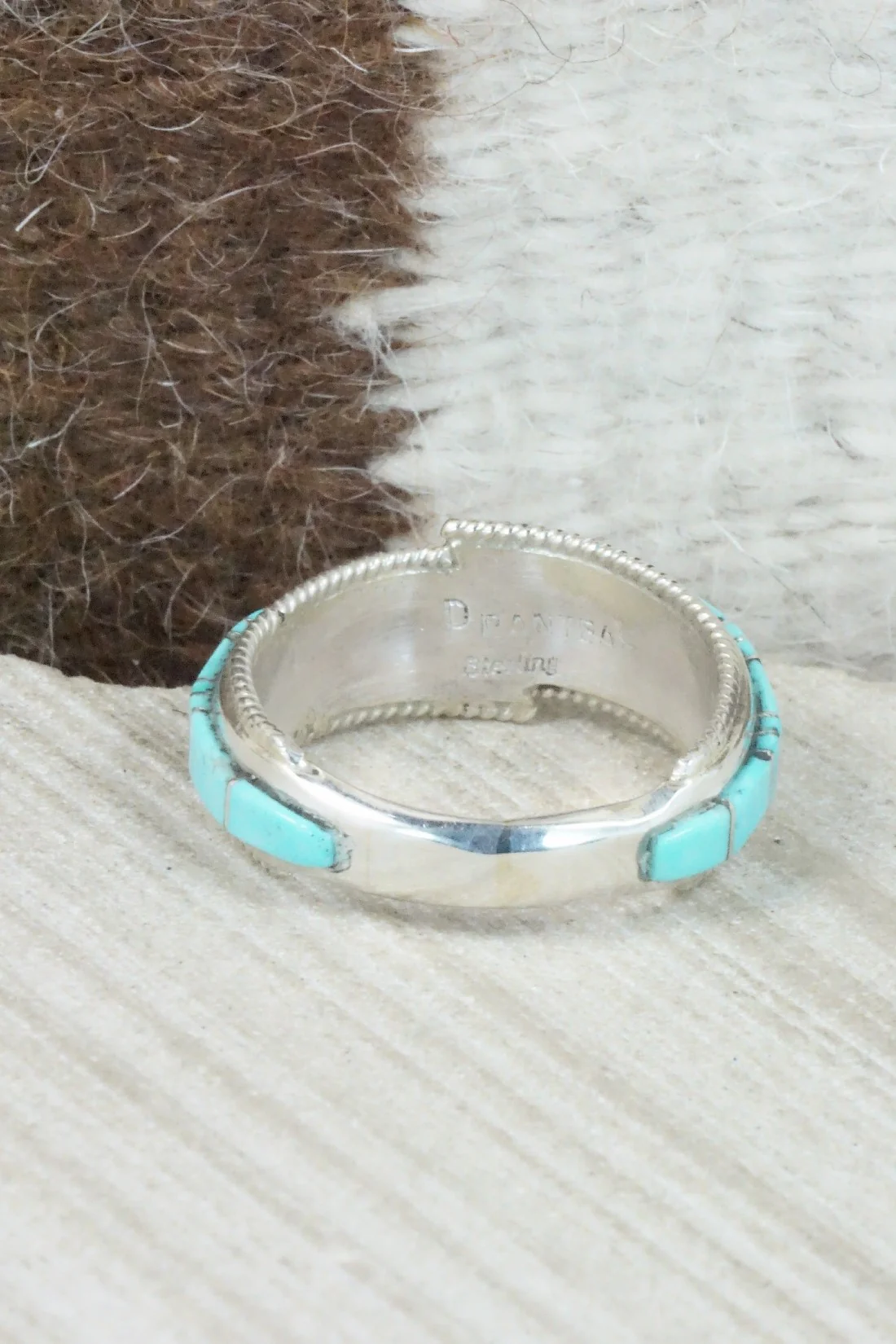 Turquoise & Sterling Silver Ring - Deirdre Luna Panteah - Size 14.75 - Image 4