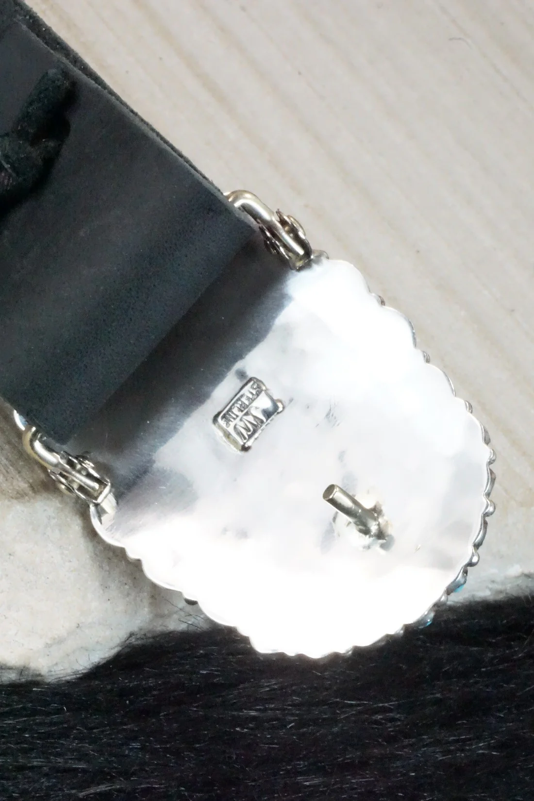 Turquoise & Sterling Silver Squash Blossom Necklace Set - Justina Wilson - Image 13