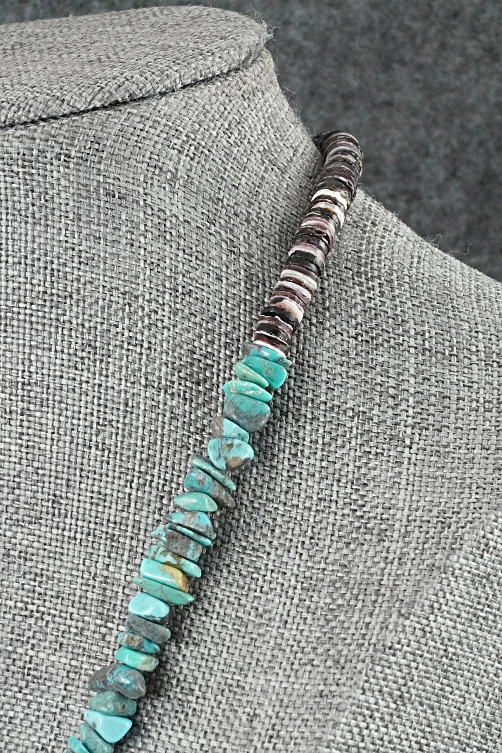 Turquoise Zuni Fetish Carving & Sterling Silver Necklace - Bernard Laiwakete - Image 3