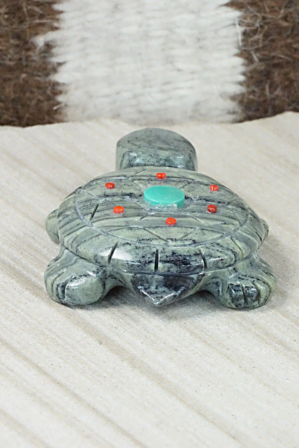 Turtle Zuni Fetish Carving - Reynold Lunasee - Image 3