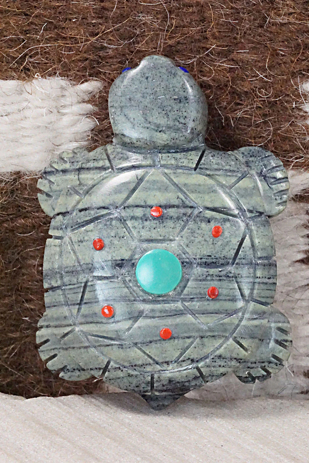 Turtle Zuni Fetish Carving - Reynold Lunasee - Image 6